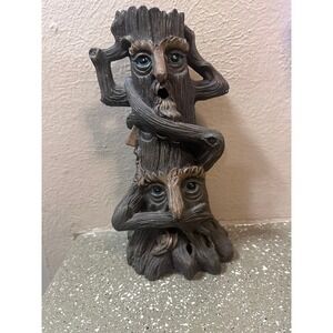 Whimsical Tree Man Faces Statue‎ Sculpture Figurine Home Garden Decor Brown